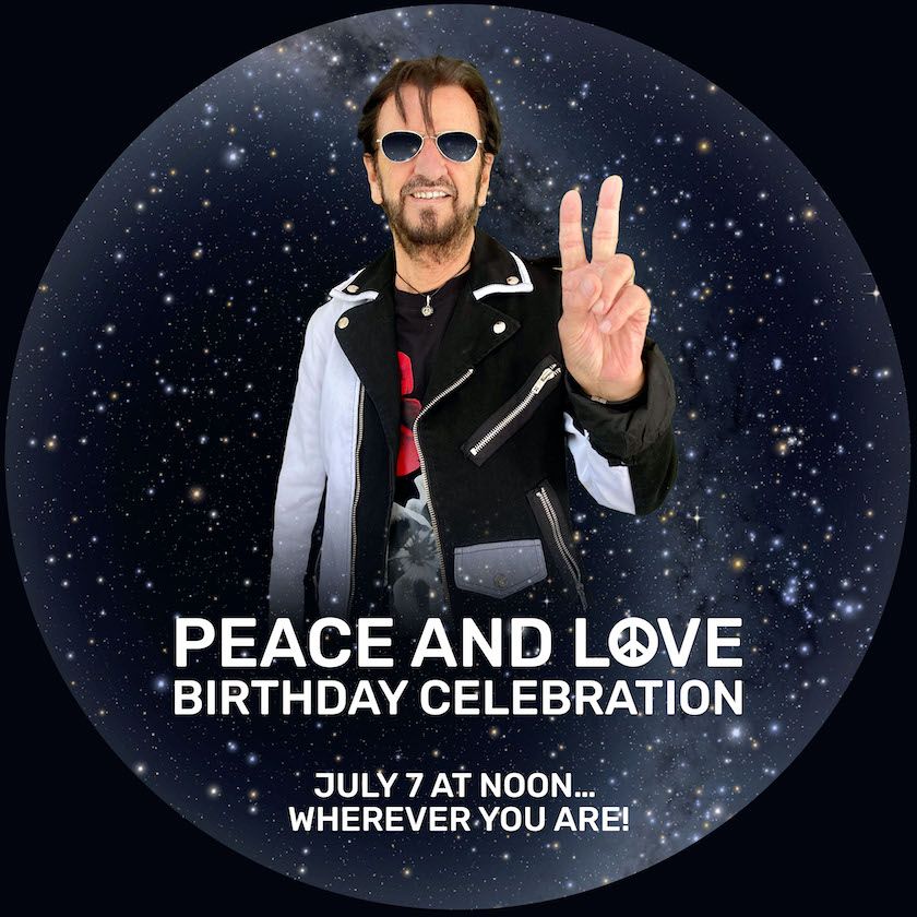 ビートルズ　Ringo Starr Peace and Love アート新品 Ringo Starr The Beatles Signed Autograph 14